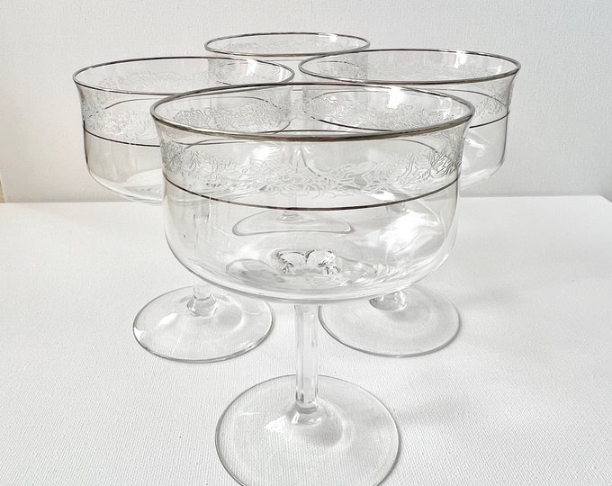 Set of 4 LENOX Toasting Coupes, Vintage Lenox Moonspun Champagne