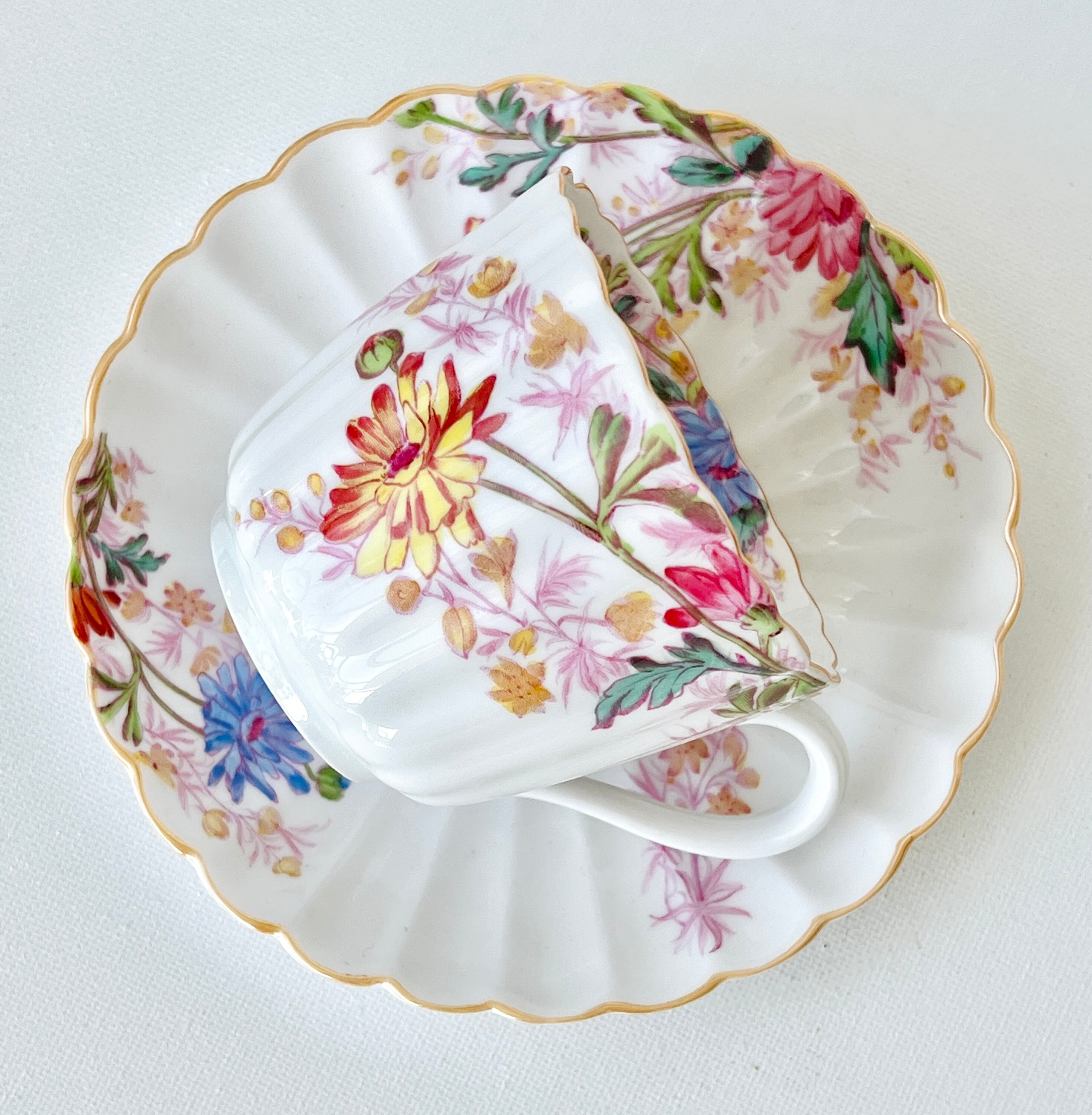 Vintage SPODE Chelsea Garden Tea Cup Saucer Set, Coffee