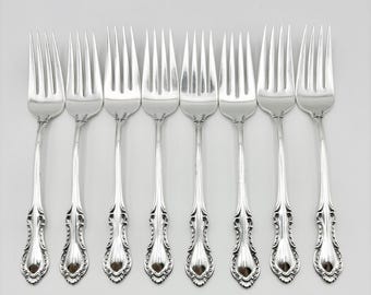 Southern Colonial STERLING Cake Forks, Fine Arts Silver Salad Forks, Unique Flatware, Weddings