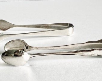 Sterling SILVER Sugar Tongs, Serving Utensils, Vintage Flatware, Weddings
