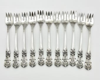 Vintage Sterling Cocktail Forks, REED & Barton Francis I Silver Seafood Appetizer Utensils