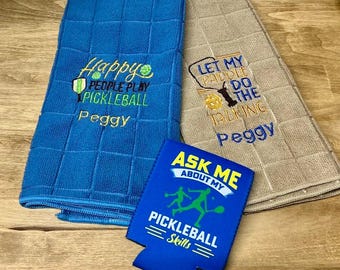 Personalized Pickleball Towel Set: Gift for Pickleball Enthusiasts