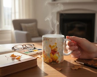 Tazza da caffè Winnie con sottobicchiere / Regalo per i fan di Winnie