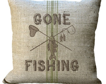 gone fishing pillow