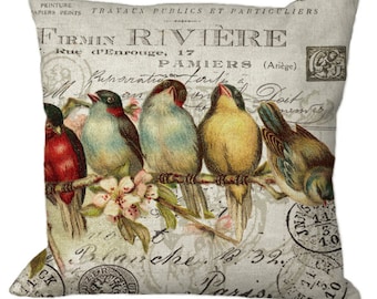 bird themed throw pillows