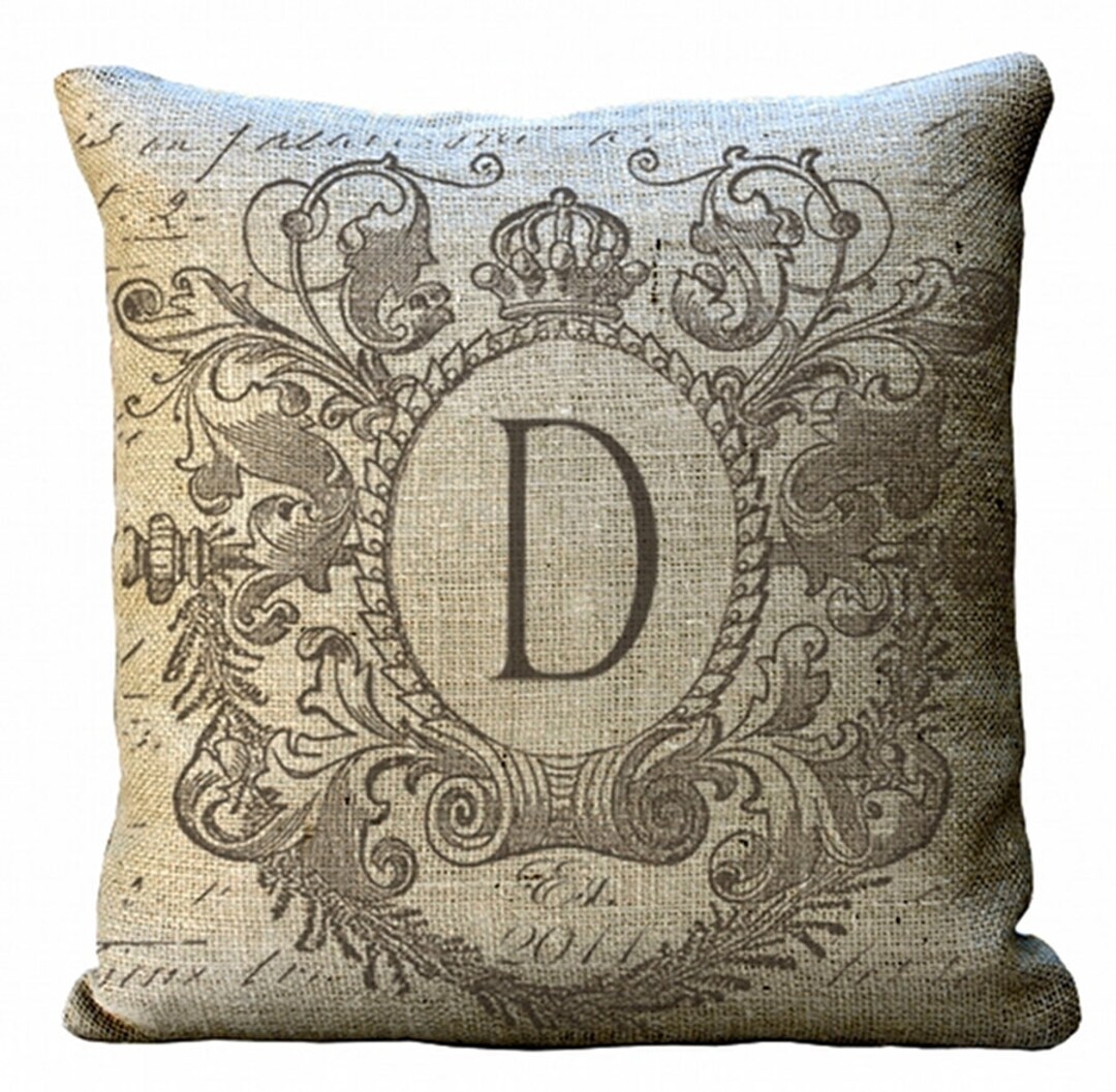 Burlap Crowned Framed Monogram in Choice of 14x14 16x16 18x18 20x20 ...