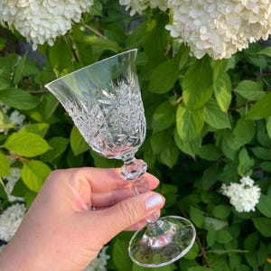 Vintage Bohemia Crystal Wine Glasses – Set of 4 Hand Cut, 150ml Vintage Czech Crystal Stemware, Elegant Mid Century Glassware