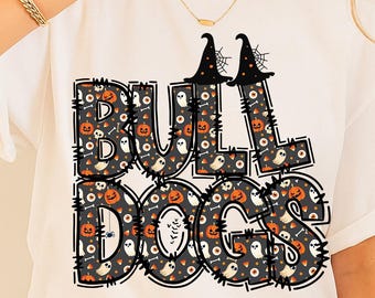 Bulldog-Halloween PNG: afbeelding schoolgeest (digitale download)