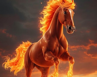 Fire Horse Art Print: Dynamic Gallop.