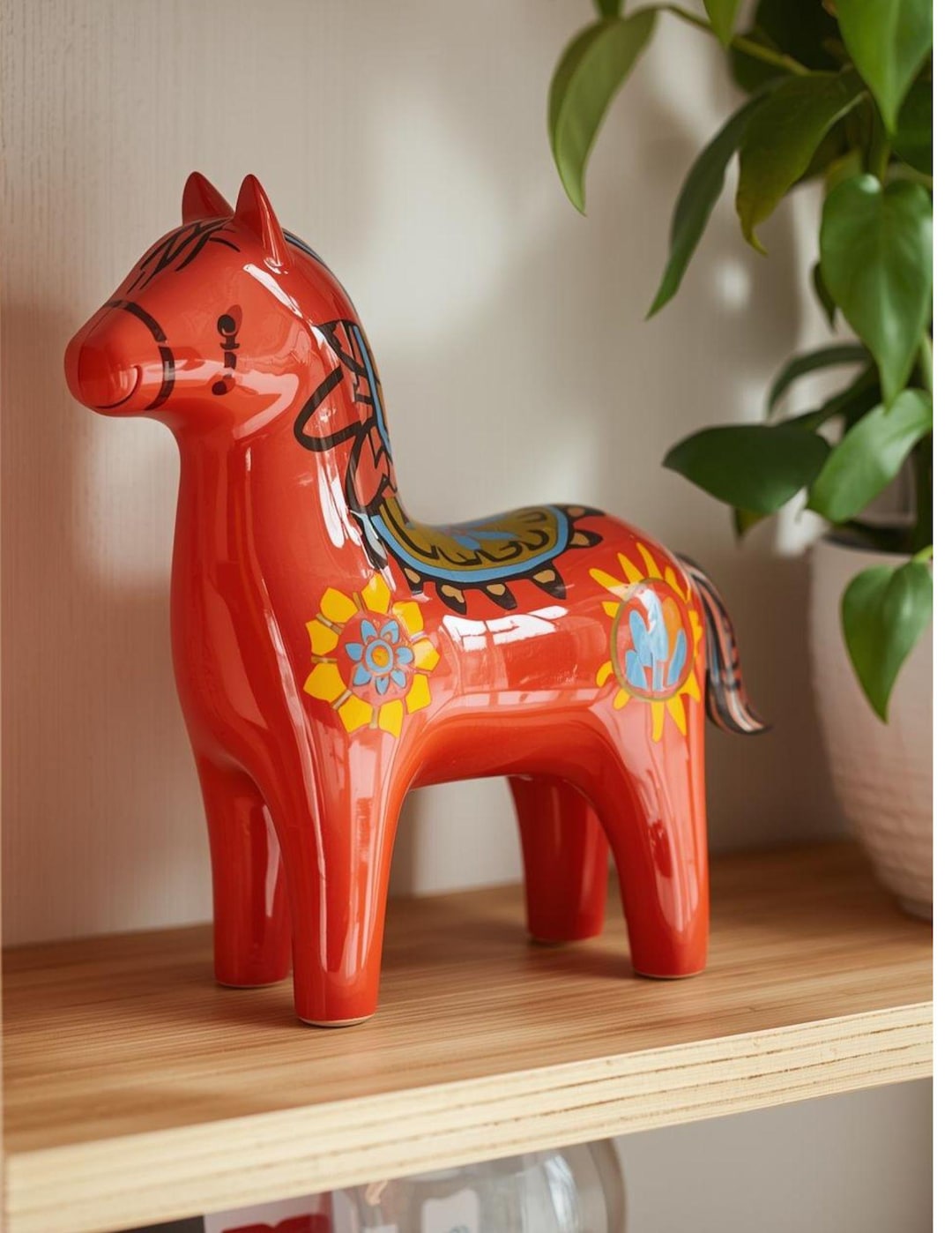 Printable Poster Floral Dala Horse Art Scandinavian Folk Art Etsy