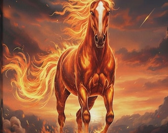 Fire Horse Art Print: Dynamic Gallop