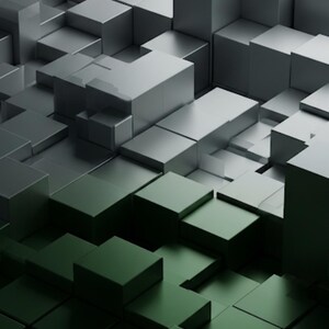 Abstract 3D Art: Metallic Cubes
