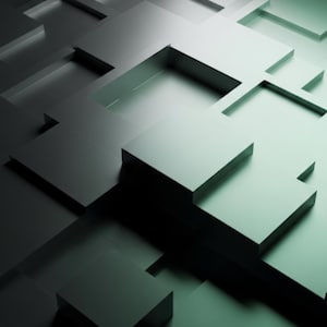 Abstract 3D Art Print, Digital Download, Metallic Cubes