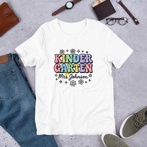 Kindergarten Teacher Shirt: Rainbow Back to School Tee