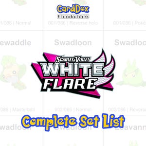 CardDex Placeholders – SV10.5 White Flare Complete Set printable binder tracker PDF