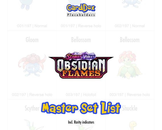 pokemon obsidian flames card list Pokémon Master Set - Binder Tracker Printable Placeholder - Carddex (PDF) Best cards in the Pokemon