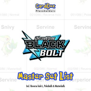 CardDex Placeholders – SV10.5 Black Bolt Master Set printable binder tracker PDF