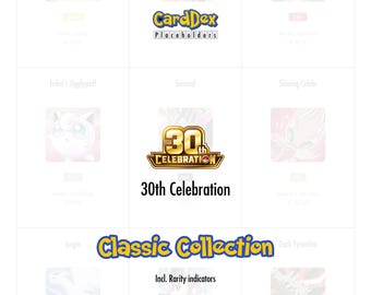 30e jubileum Classic Collection | Pokémon placeholder kaarten | Charizard uit de basisset | Engelse TCG-binderverdelers | Printbaar PDF-bestand