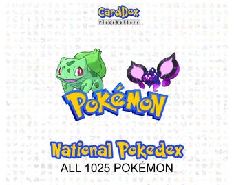 Nationaler Pokédex Master Set, Printable Pokémon Binder Tracker (PDF) Platzhalter