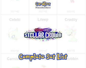 SV07 Pokémon Stellar Crown complete set afdrukbare placeholder pdf map - CardDex Placeholders
