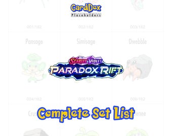 Paradox Rift complete set Binder Tracker – afdrukbare tijdelijke aanduiding voor Pokémon CardDex (pdf)