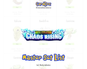 Pokémon ME05 Chaos Rising Master Set Binder Placeholders | Master Collection Tracker | CardDex Placeholders