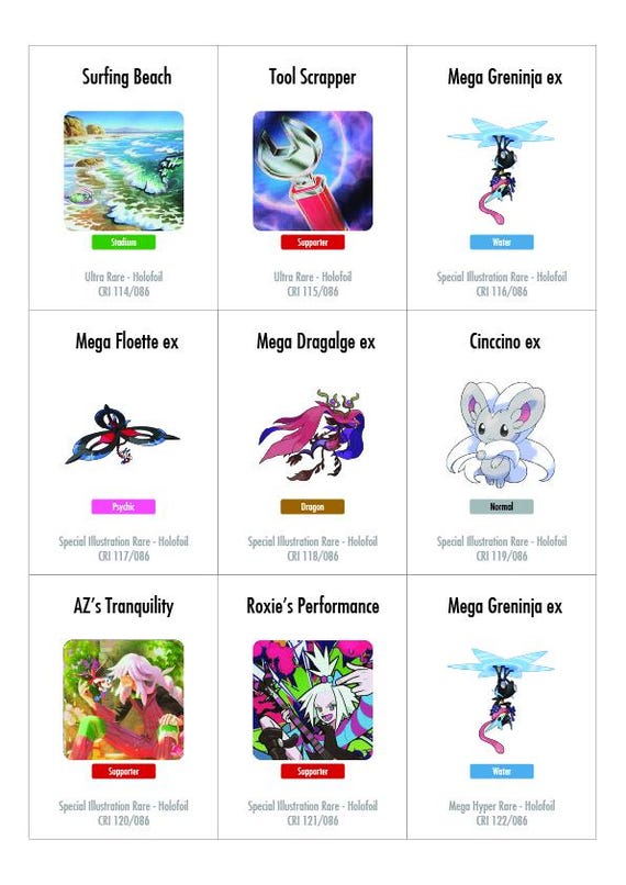 Pokémon ME05 Chaos Rising Master Set Binder Placeholders | Master