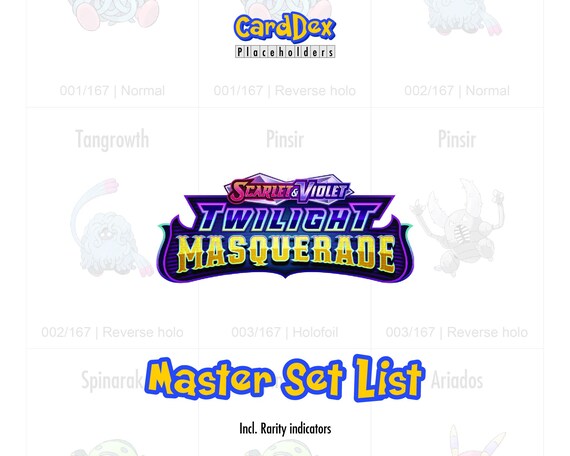 SV06 Pokmon Twilight Masquerade Master Set Afdrukbare Placeholders Pdf Map  - Carddex Placeholders - Etsy