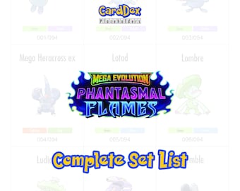 Pokémon ME02 Traumhafte Flammen Komplett-Set Ordner-Platzhalter | Vollständige Sammlung Tracker | CardDex Platzhalter