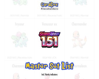 SV03.5 Pokémon 151 Master Set druckbare Ordner / Tracker PDF-CardDex Platzhalter
