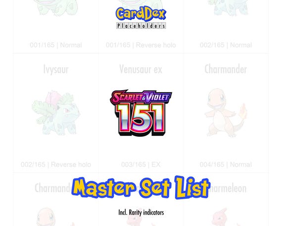 ハンドメイド☆オーダーページ【151】 SV03.5 Pokémon 151 Master Set Printable Binder Tracker PDF