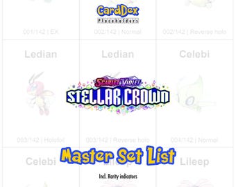 SV07 Pokémon Stellar Crown Master Set afdrukbare placeholder pdf map -CardDex Placeholders