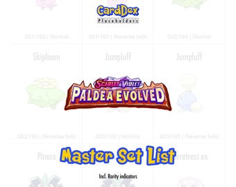 Paldea Evolved Master Set Binder Tracker – Printable Pokémon TCG Organizer (PDF) Placeholder