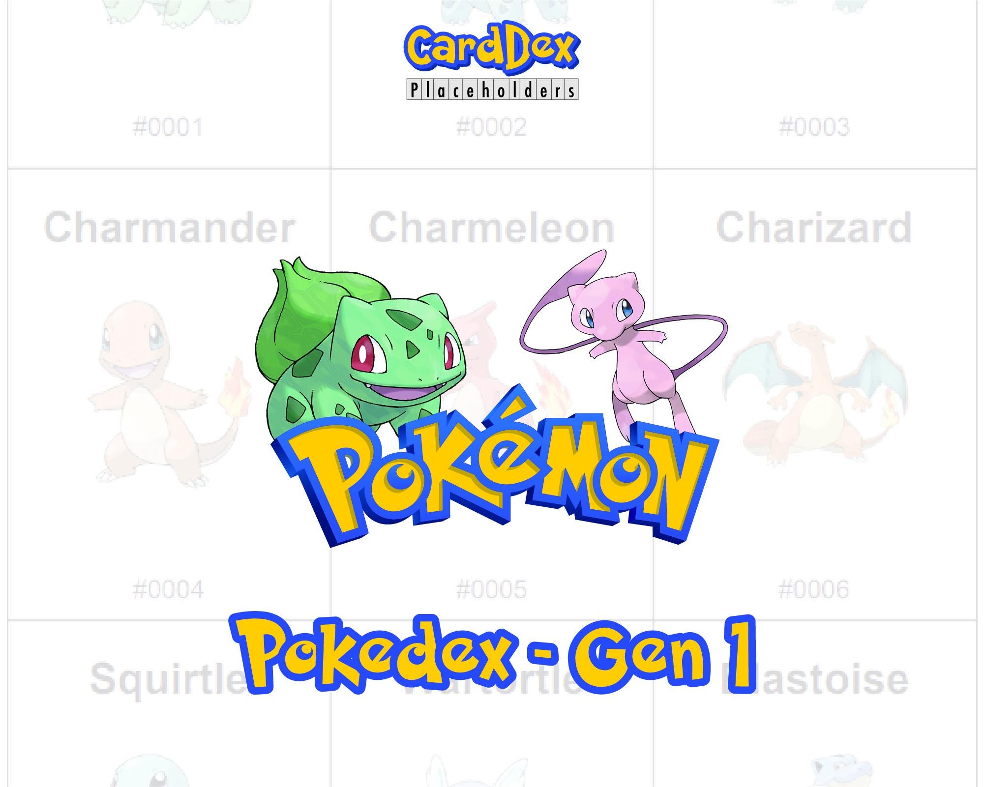 第 1 世代ポケモン図鑑バインダー プレースホルダー – カントウ