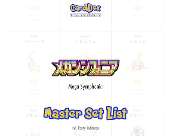 Mega Symphonia Master Set List | Pokemon Placeholder Cards | Japanese TCG Binder Dividers | Mega Gardevoir ex | Printable PDF