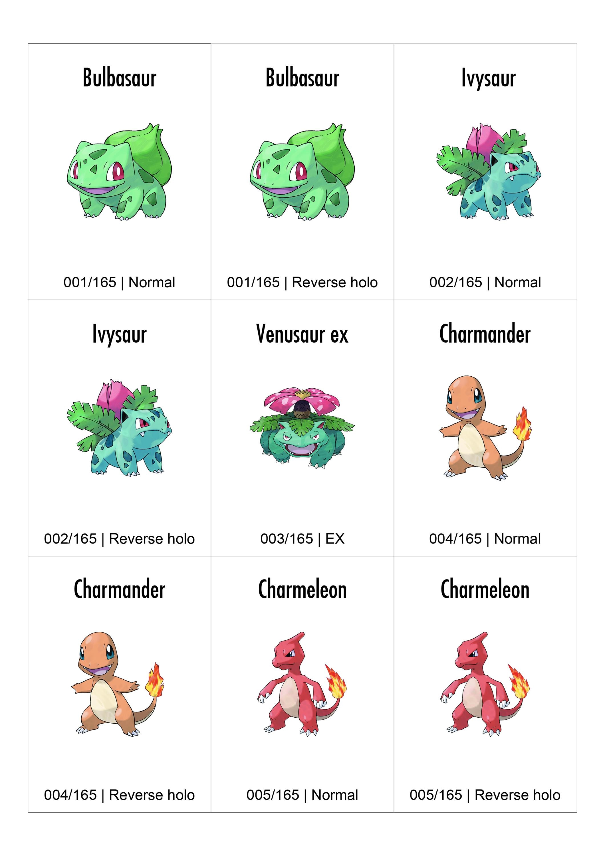 SV03.5 Pokémon 151 Master Set Printable Binder Tracker PDF