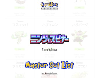 M4 Ninja Spinner Japanisches Pokémon Binder Platzhalter PDF, Master Set Tracker, druckbarer digitaler Download, kompletter Set Binder Seiten