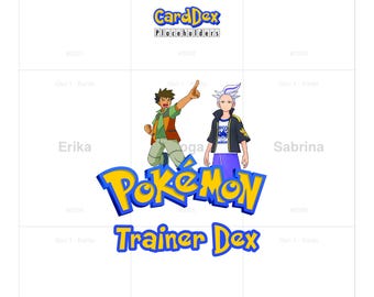 TCG Trainer Placeholder Cards Printable | 170 Card Binder Dividers for 9 Pocket Pages | Collection Tracker Checklist | Instant Download PDF