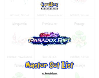 Pokémon Paradox Riss Meister Set Sammelmappe Tracker Printable Platzhalter - CardDex (PDF)
