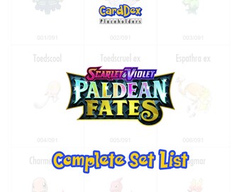 Pokémon TCG Paldean Fates complete set Binder Tracker (pdf) Tijdelijke aanduiding