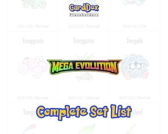 Pokémon ME01 Mega Entwicklung Komplettes Set Ordner Platzhalter | Vollständige Sammlung Tracker | CardDex Platzhalter