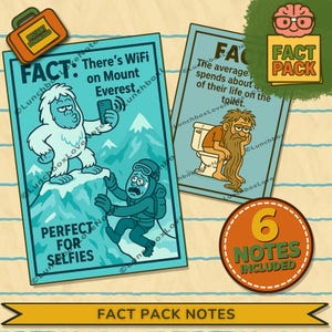 Sarcastic Trivia Lunchbox Notes, Funny Weird Facts Lunch Box Cards, Honest School Education Mini Comics, Cool Preteen Fact Pack Printable