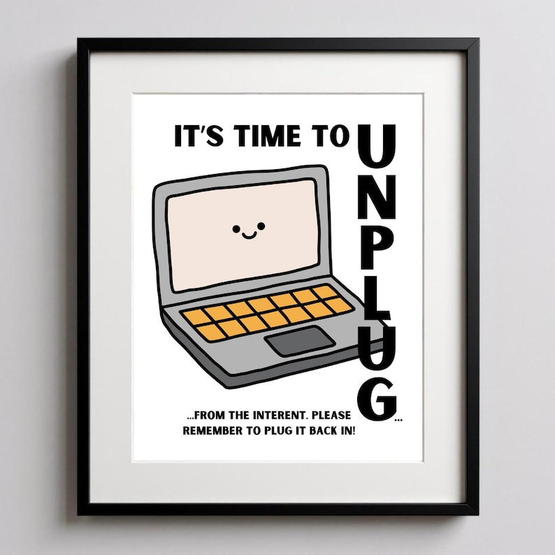 Customizable It's Time to Unplug Cute Computer or Chromebook Retro ...