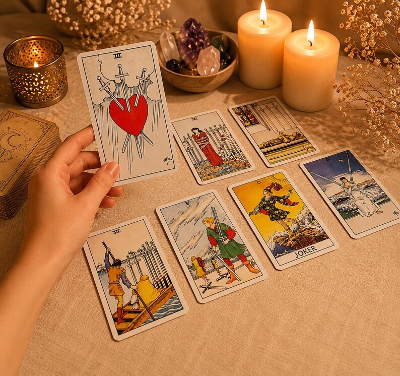 Woman holding tarot cards with bold text Future Spouse Reading, marriage destiny, future love prediction, soulmate insight and romantic destiny tarot reading