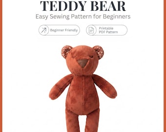 Teddy Bear Sewing Pattern Cuddly Stuffed Animal Tutorial Memory Bear Pattern Teddy bear sewing pattern, stuff animal sewing pattern