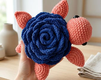 Schema per tartaruga rosa all'uncinetto, pacchetto di schemi per tartarughe all'uncinetto, adatto ai principianti, schema per amigurumi tartaruga rosa all'uncinetto in PDF da scaricare