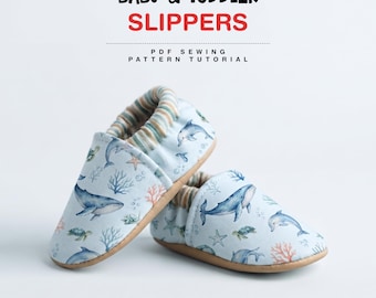 Baby & Toddler Shoes Sewing Pattern | Slippers | Instant Download | Newborn | Baby Shower Gift to Sew Baby Slippers Sewing Pattern