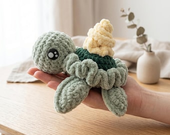 Schema per realizzare all'uncinetto la tartaruga gelato Scoops - Download PDF - Amigurumi adatto ai principianti