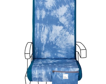 Funda de asiento Tie Dye Sky: Accesorio de viaje de algodón Chambray
