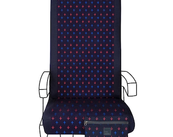 Funda para asiento de avión: cuadros azul marino con estampado de avión, comodidad para viajar